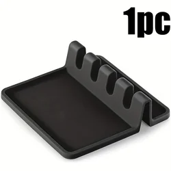 Silicone Multifunctional Kitchen Utensil Drying Rack and Organizer (1pc Black)