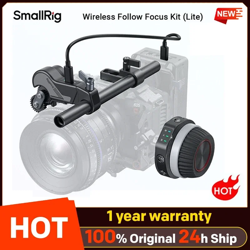 SmallRig Wireless Follow Focus Kit Lite for Precise and Low-Latency Focusing Video Shooting 21H Standby Time for Zoom Lens 4296