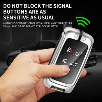 Custodia per chiave a distanza per auto in lega di zinco Shell Fob per Land Rover Range Rover Evoque Discovery Sport Velar per Jaguar XE E-PACE XF - Custodia per chiave a distanza per auto in lega di zinco Shell Fob per Land