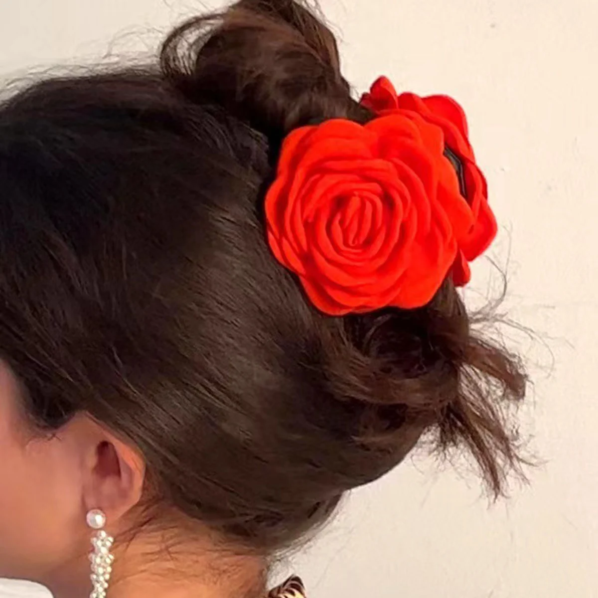 Retro Rose Flower Claw Clip For Women Sweet White Hairpin Girls Hawaiian Flower Hair Clip Barrettes Summer Hair Accessorie