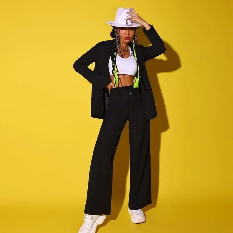 

Костюм для взрослых для джазовых танцев, костюм kpop для корейских танцев, костюм для ежегодных собраний, Женский костюм для выступлений, костюм для черных танцев