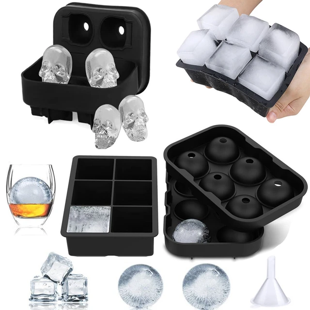 Large Ice Cube Trays Silicone Ice Cube Molds for Freezer with Lid Reusable  Whiskey Ice Mold Ball Diamond Ice Mold - AliExpress