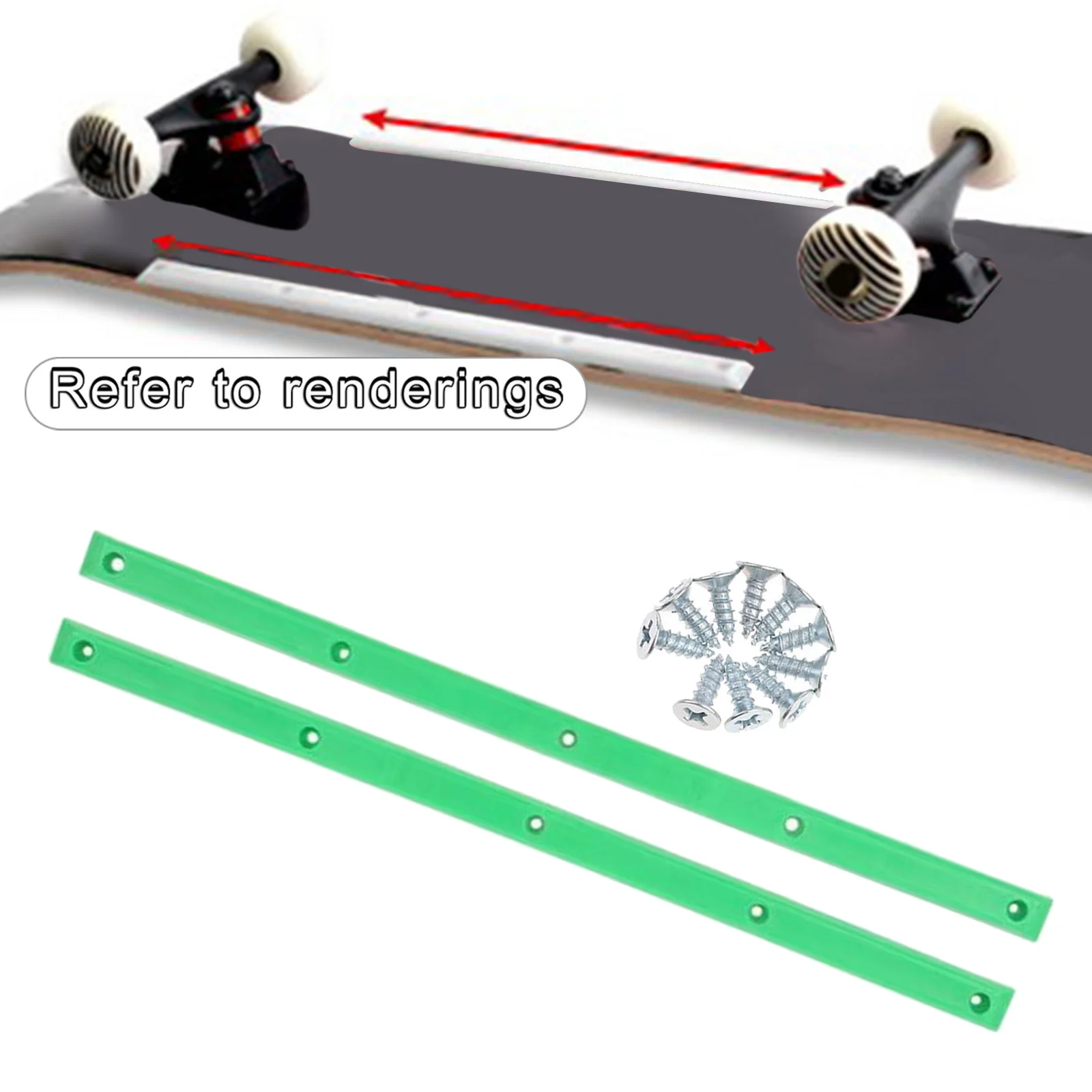 MagiDeal 1 Pair Longboard Skateboard Rails Edge Protect With 10 Mounting Screws Outdoor Sports Part