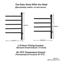 เครื่องอบผ้าไฟฟ้าในห้องน้ํา180 °   ชั้นวางผ้าขนหนูแบบหมุนได้จอแสดงผลดิจิตอลราวแขวนผ้าไฟฟ้าเครื่องอุ่นผ้าขนหนูติดผนัง 6