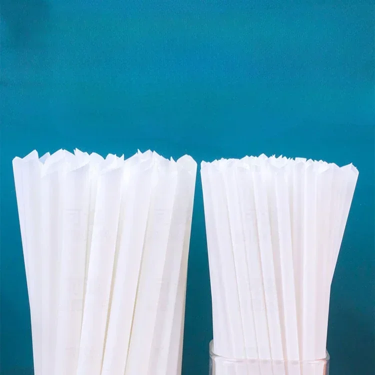 100/200pcs Disposable PLA Biodegradable Straw Separate Packaging of 0.6/1.2cm Caliber Pearl Milk Tea Beverage Straws Food Grade