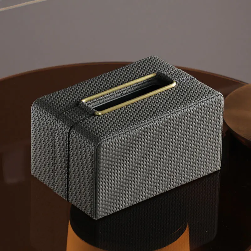 High-end Fashion Vine Woven Tissue Box For Office Car Living Room Napkin Facial Tissues Holder Dispenser Decorative Container 2
