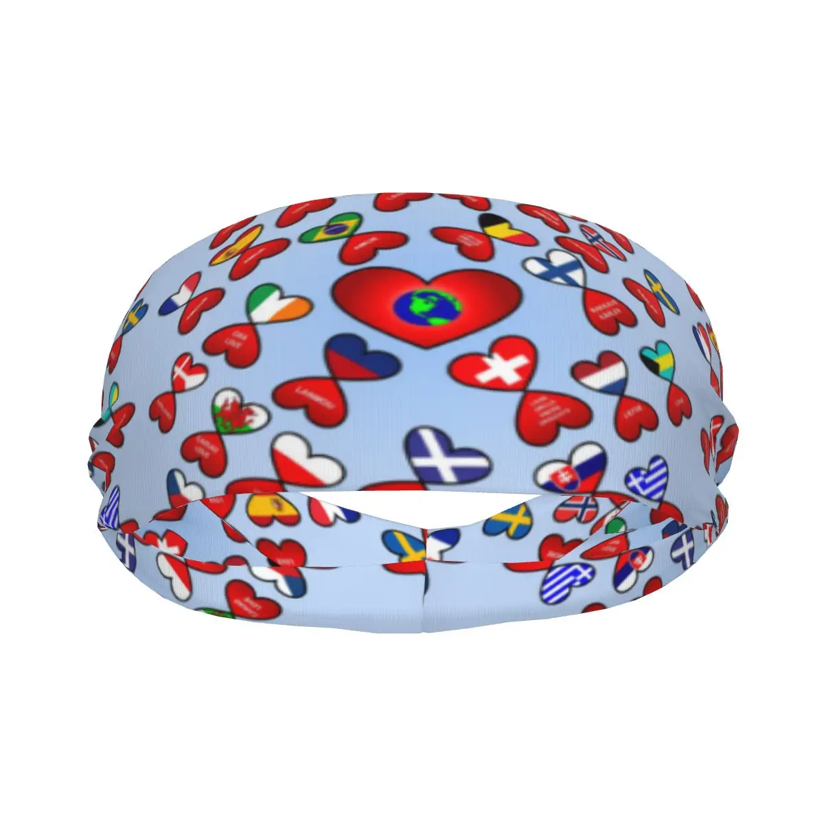 

Flag Hearts Elastic Hair Band Yoga Headband Makeup Hair Hoop Headwrap
