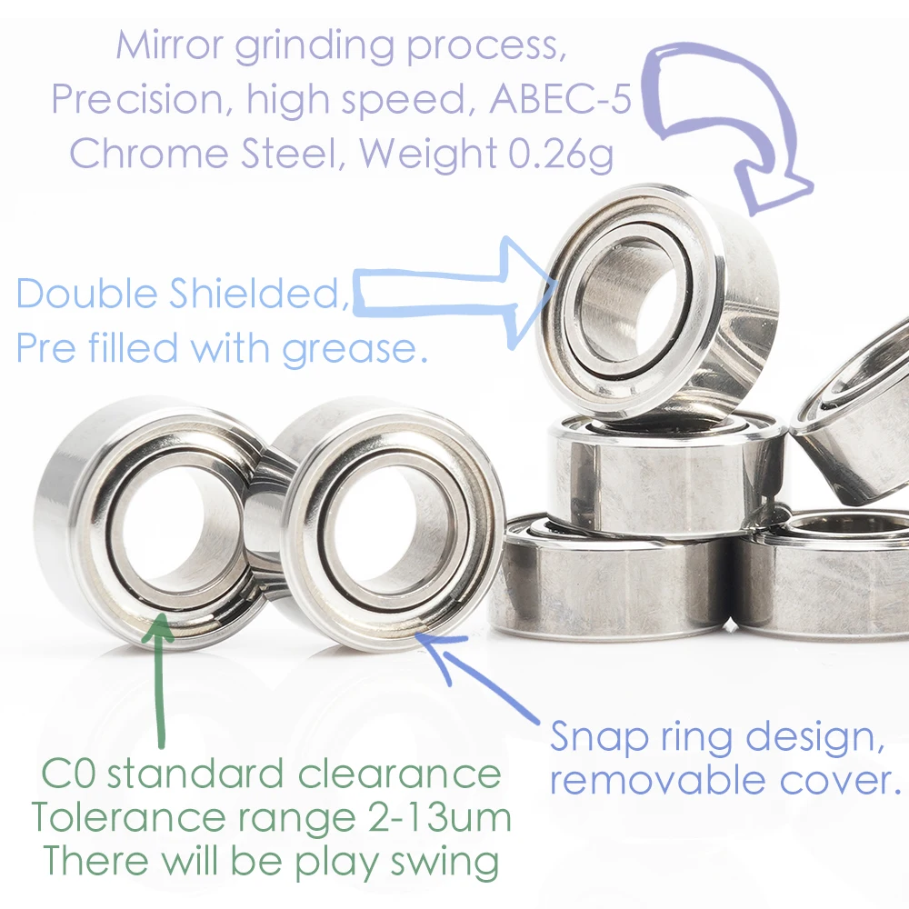 10Pcs Mini Bearing Steel Bearing Rolling Ball Bearings MR63ZZ 3X6X2.5mm AGUK 