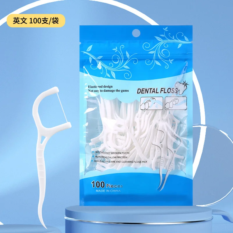 100pcs Dental Floss Flosser Picks Toothpicks Teeth Stick Tooth Cleaning Interdental Brush Dental Floss Pick Cleaning Tooth toothpick set interdental brushes dental floss sticks retractable toothpick toothpick bottle toothpicks set