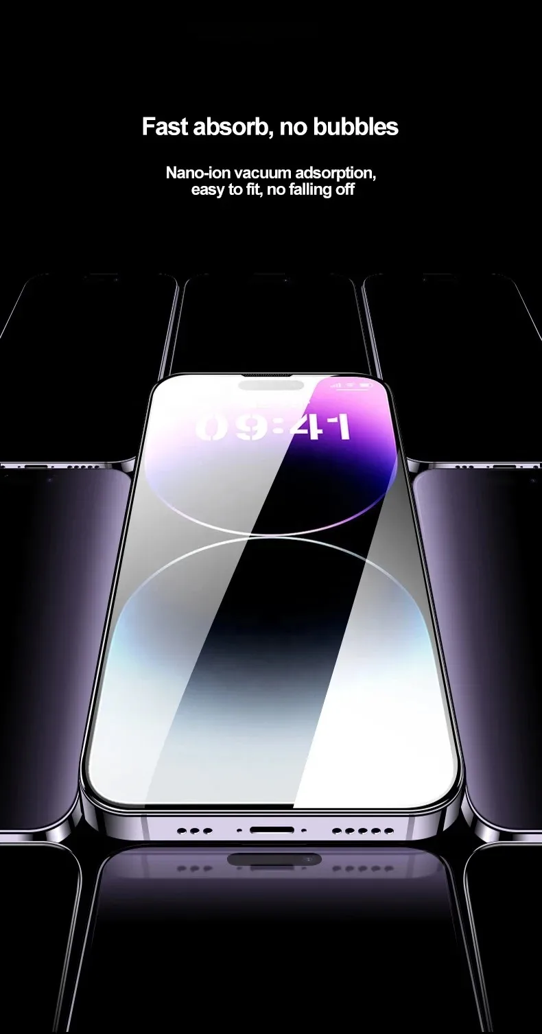 2PCS For IPhone 16 15 14 13 12 11 Plus ProMax X XS XsMax XR 안티 엿보기 필름 HD 강화 유리 먼지 방지 설치 상자 보호대