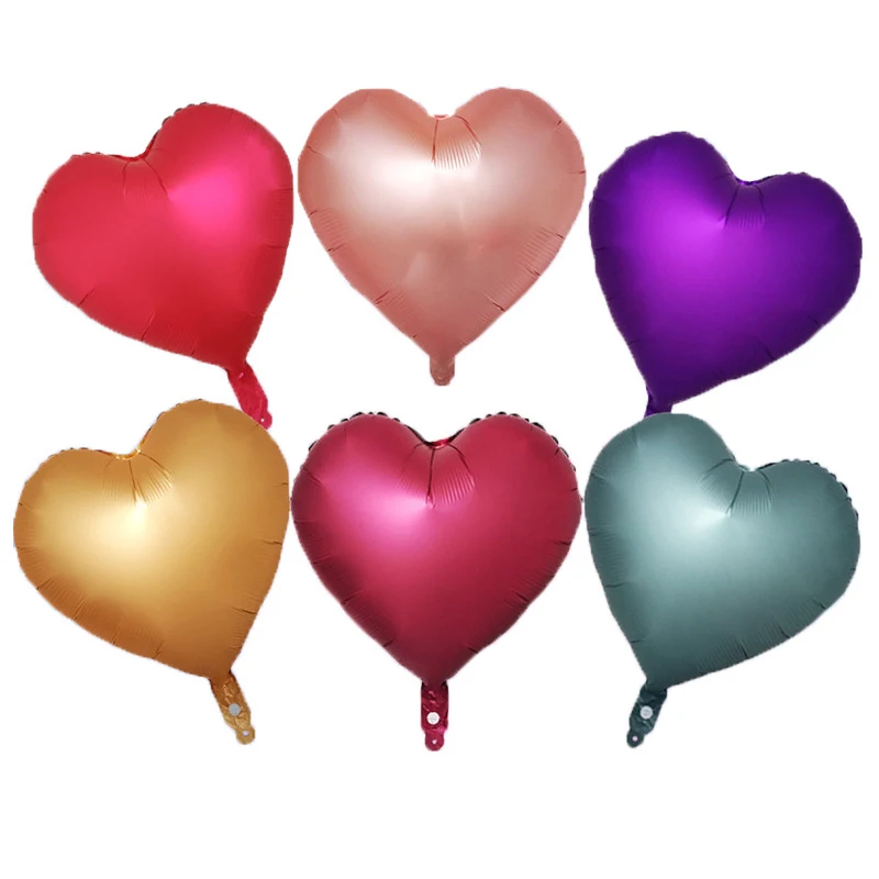 5 Pz/Lotto 18 Pollici Matte Chrome Heart Balloon Gold Red Purple Heart Foil Balloons Decorazioni Per Feste Di Matrimonio Di Compleanno