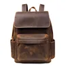 NASVA Genuine Leathe Men's Backpack Vintege  Hiking Backpack Casual  School Backpack  Coffee Business   For 15.6 In Laptop  Bag 3