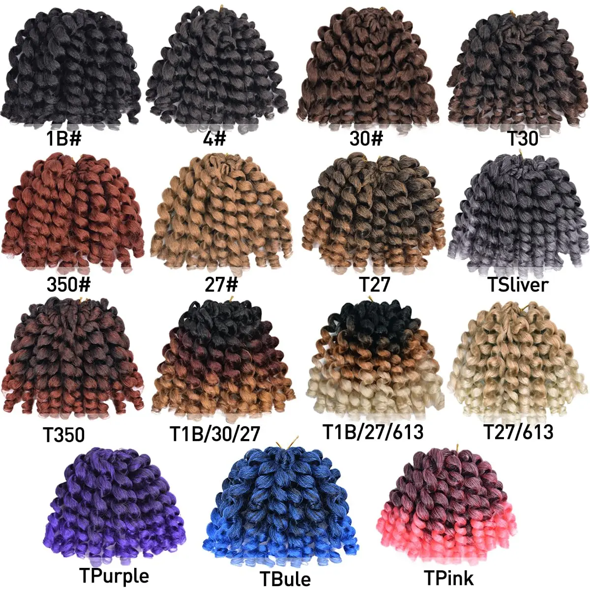Wand Curl Crochet Braids Hair Jamaican Bounce Wand Curls Crochet Hair Extensions 8 Inch Synthetic Afro Crochet Braid Hair 4