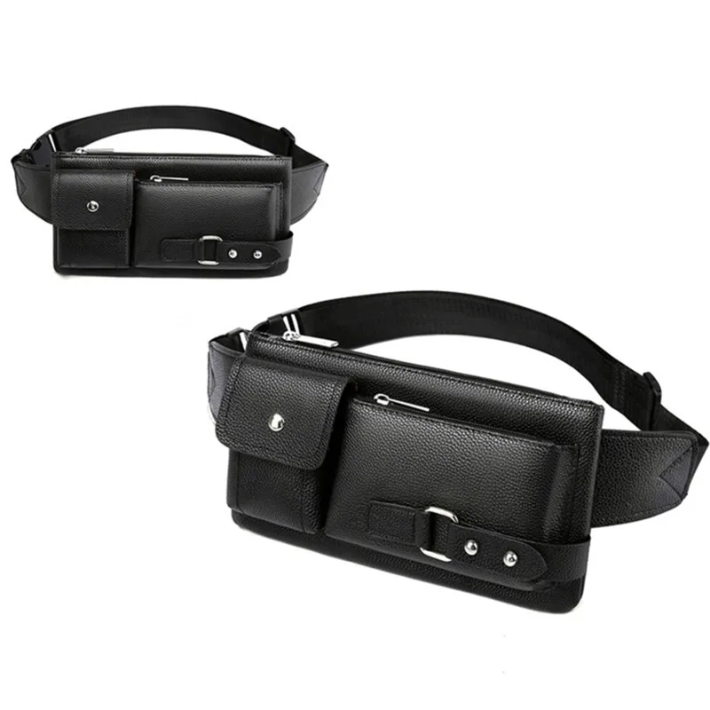 

Brand Men's Waist Bag Leather Male Fanny Pack Male Shoulder Chest Bags for Phone Hip Sack Man Belt Pouch Murse Banana Bum Bag