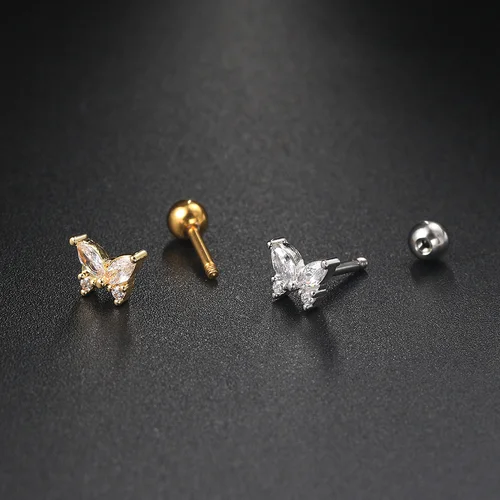 헬릭스 피어싱 연골 귀걸이, 여성 트렌드 골드 컬러 지르콘 귀 Tragus 본 링 스터드 귀걸이 패션 바디 세련된 쥬얼리, 1 개 5