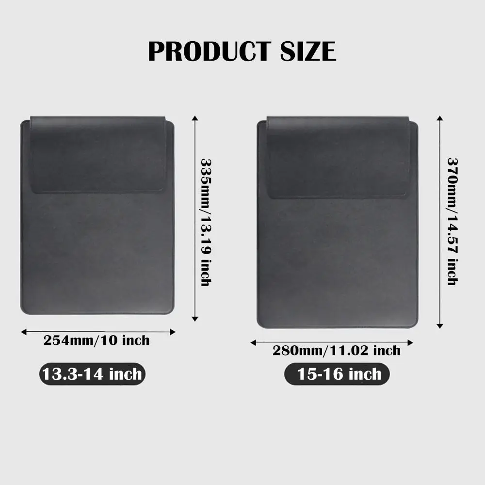 13 15 inch Laptop Sleeve with Stand PU Leather Tablet Case Shockproof Ultrabook Computer Bag with Mouse Pad for HP/Dell/Surface