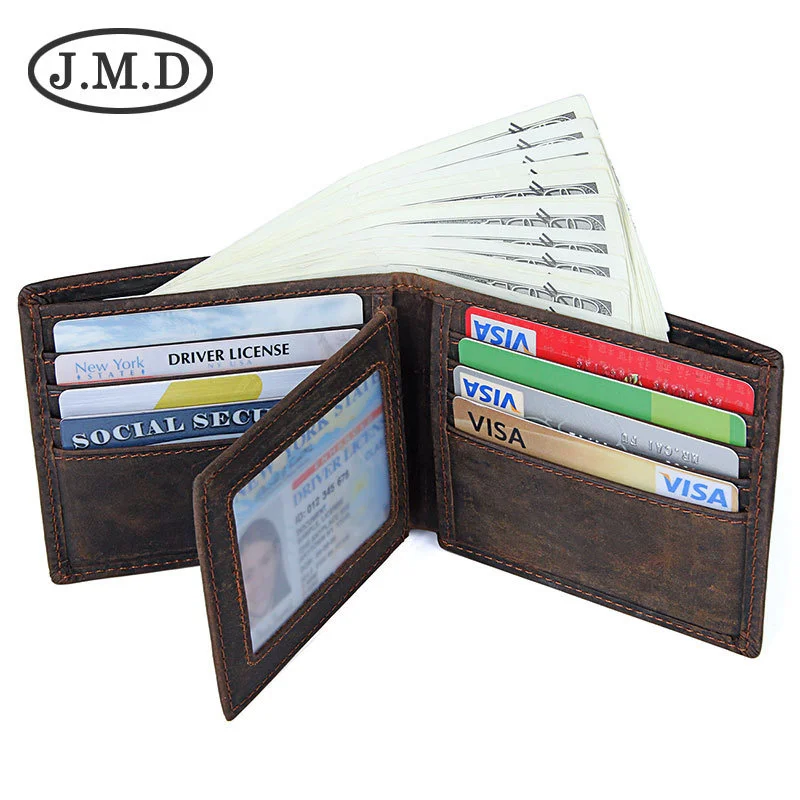 

Men's Wallet Top layer Crazy Horse Leather Multi functional Multi slot Leather Wallet Change Wallet US Dollar Clip