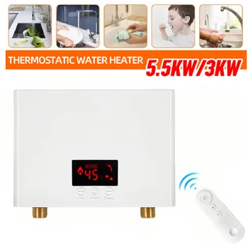 5500W/3000W Instant Water Heater Wall-Mounted Electric Water Heaters for Bathroom Hot Water Shower and Home Kitchen Heating 220V 1