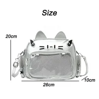 Sacs à dos de mode pour femmes, style Y2K, sac Ita chat Kawaii japonais, sacs à bandoulière en PU pour filles mignonnes, poche transparente, esthétique initiée 6