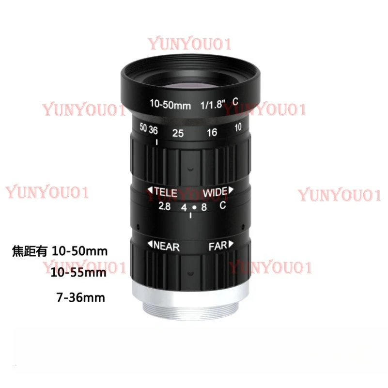 산업용 카메라 줌 렌즈 C 인터페이스 수동 줌 초점 거리 5-50mm7-36mm10-50mm10-55mm