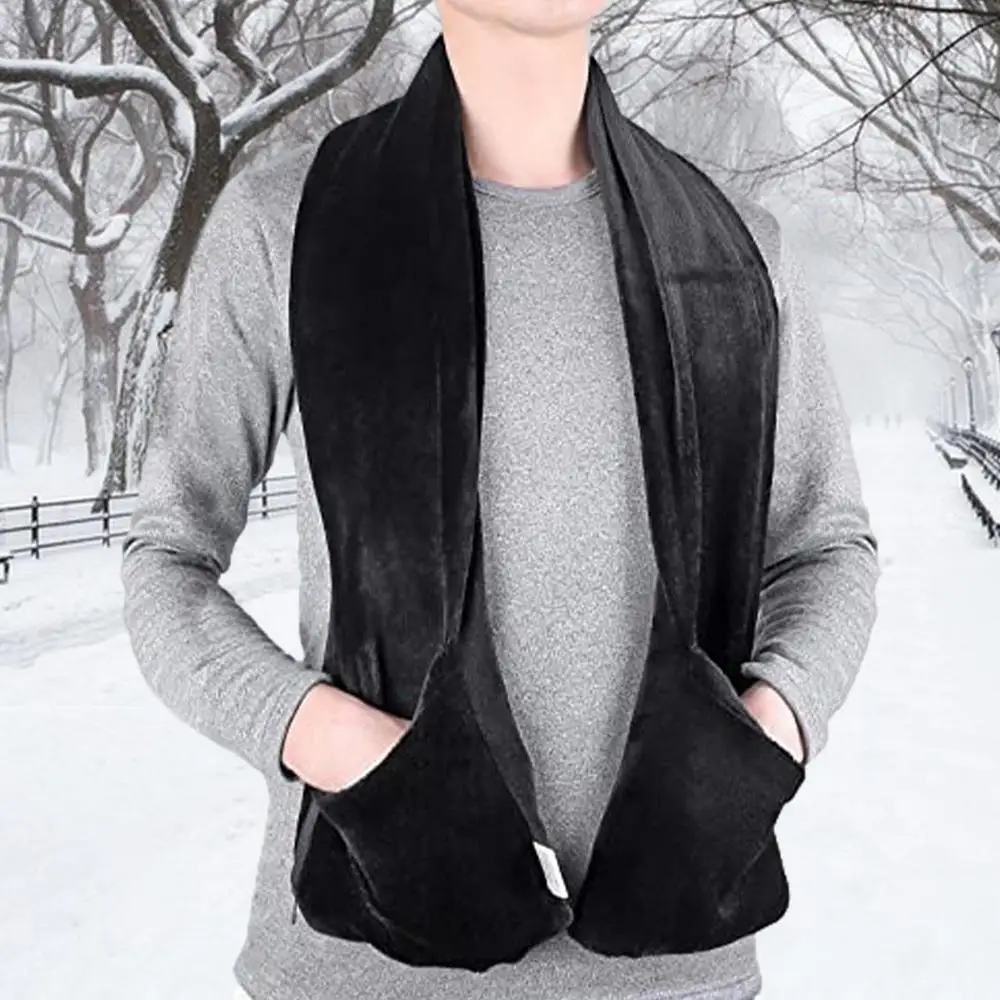 Heating Neck Wrap USB Heating Scarf With 2 Pockets Warm And Soft Cycling Accessory For Camping Climbing Cycling Backpacking