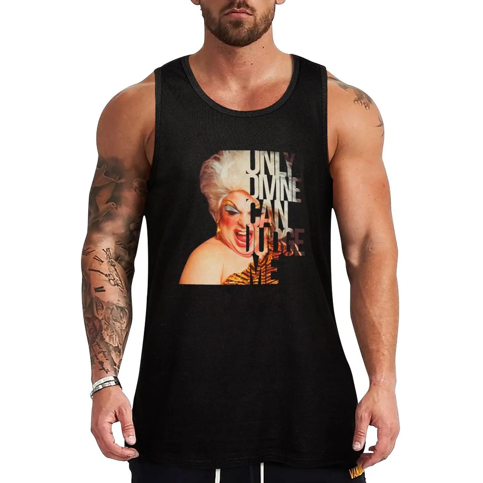 

New Only Divine can judge me Tank Top sleeveless Men's t-shirts Men's summer vest man sexycostume Gym t-shirt man