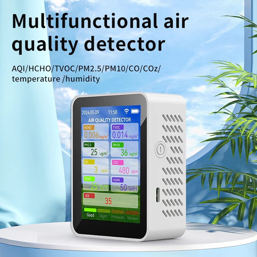 Monitor d'aria 5 in 1 per interni TVOC, temperatura, umidità