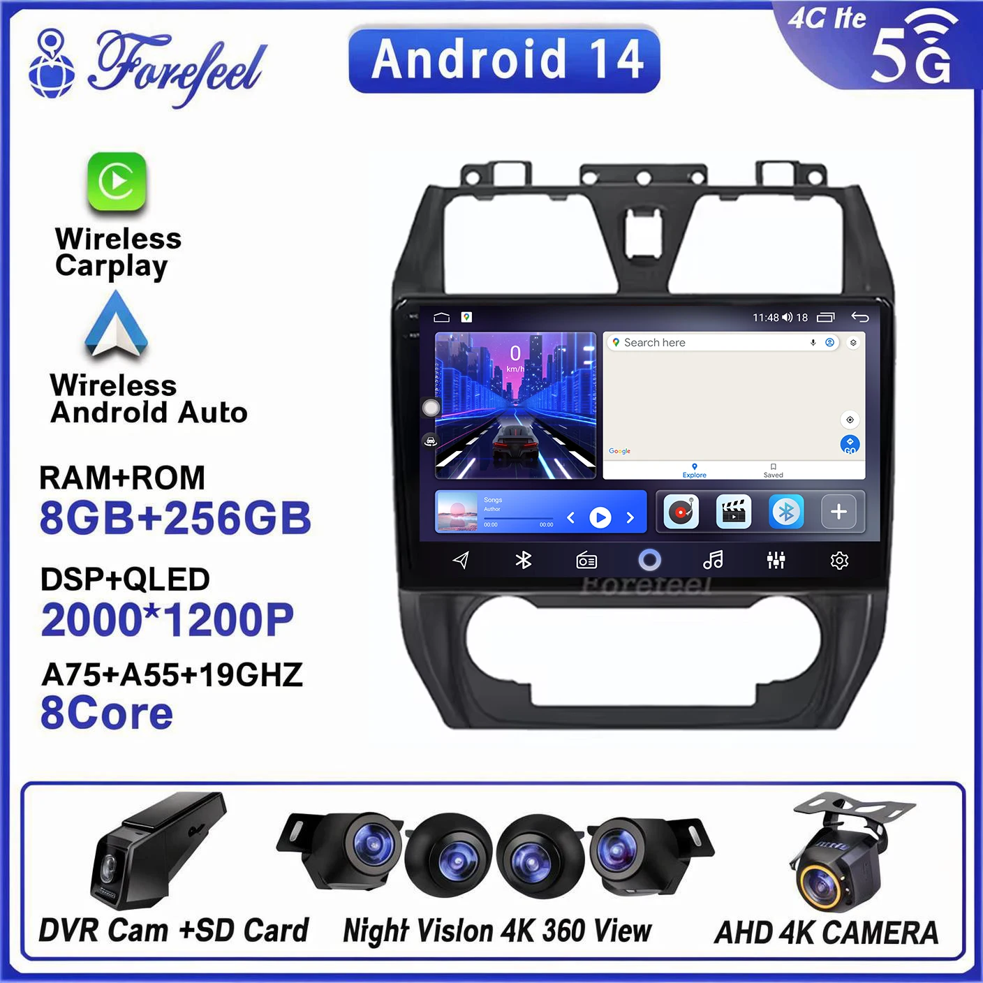 Geely Emgrand EC7 1 2009 - 2016 멀티미디어 모니터 화면, 자동 라디오 내비게이션, 스테레오 라디오, 자동차 GPS 비디오 플레이어, 안드로이드 14