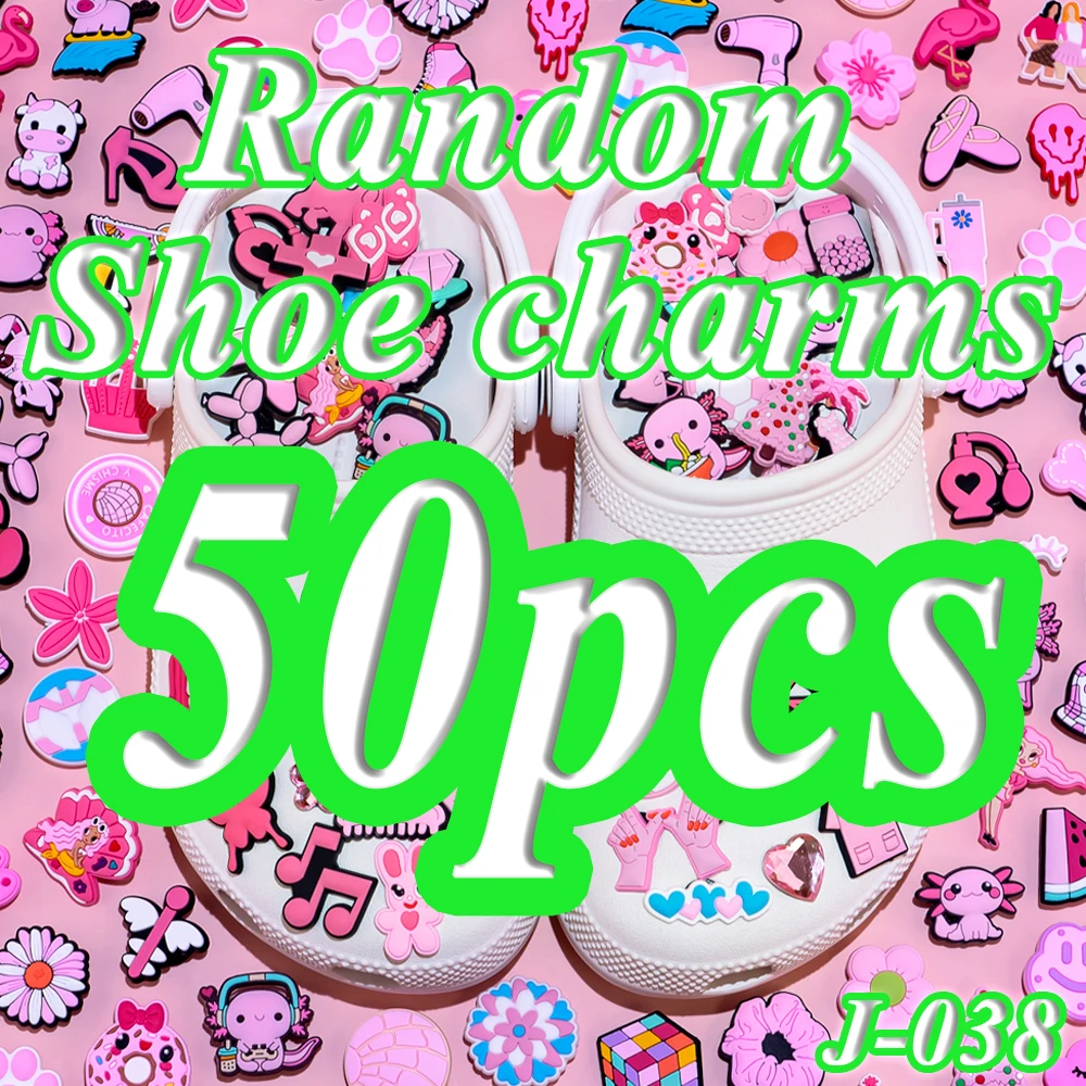 20/50/100 Stück zufällige rosa Schuhanhänger für Frauen und Mädchen, niedliche rosa Parfüm-Schuhdekorationen, Anstecknadeln für Mädchen, Geschenke, Sandalenzubehör – Detail 3