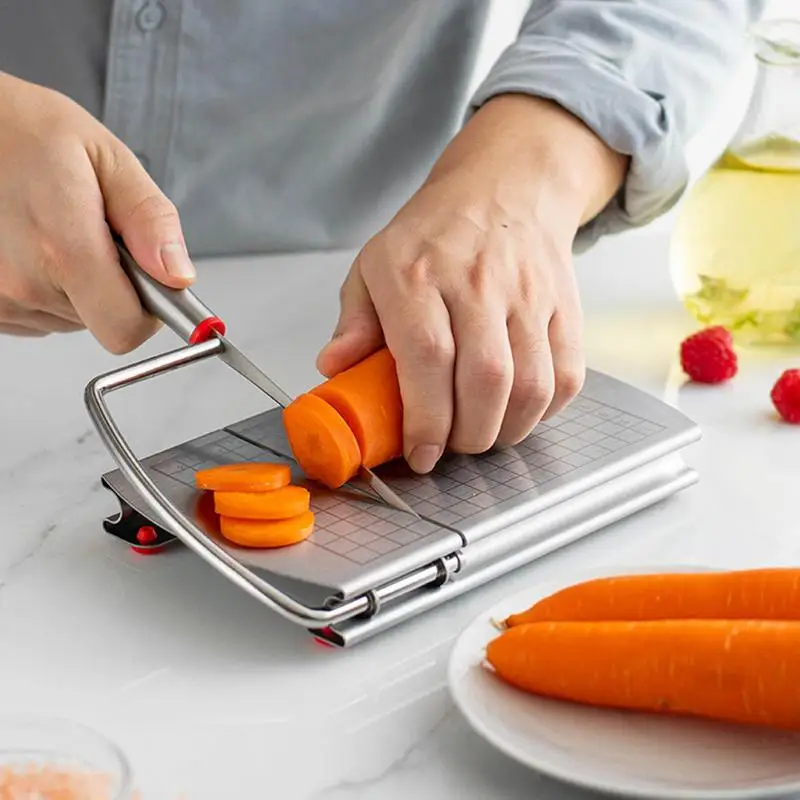 Stainless Steel Cheese Slicer With Scale Butter Cutter Knife Cheese Cutting Board Ham Sausage Slicer Tools Kitchen Gadgets