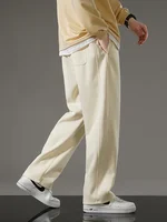 Men Baggy Trousers Fashion Sweatpants Drawstring Basketball Straight Baggy Jogging Wide Outdoors Casual Pants Male 2