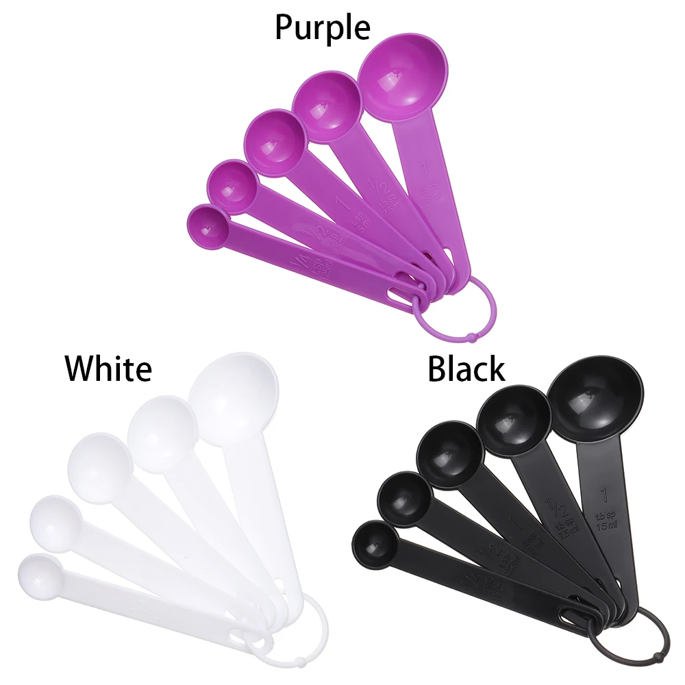 5Pcs Multi Purpose Measuring Spoon 1.25ml 2.5ml 5ml 7.5ml 15ml Measuring Spoon with Plastic Handle Kitchen Baking Cooking Gadget