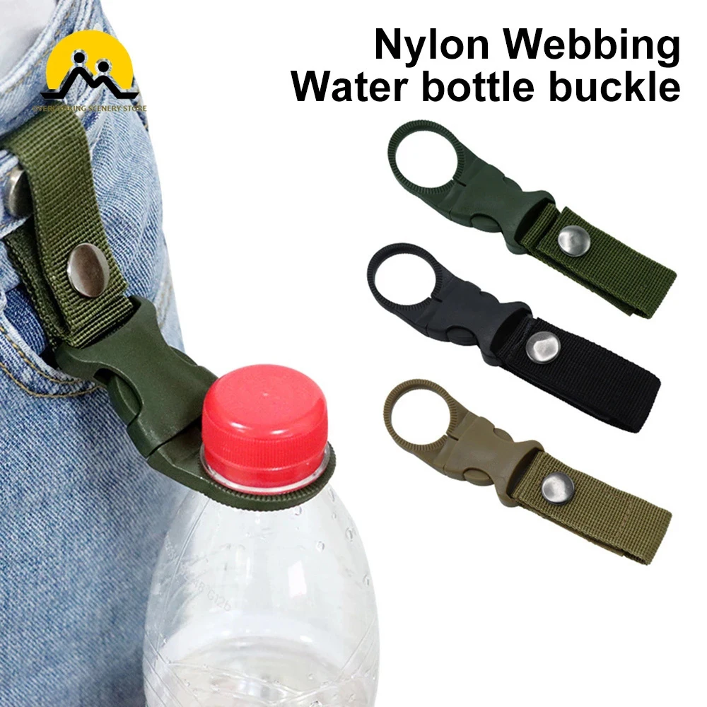 

2pcs Webbing Backpack Buckle Carabiners Attach Quick Draw Water Bottle Hanger Holder Outdoor Camping Hiking Climbing Accessories