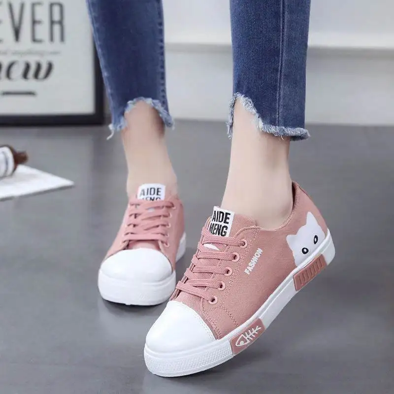 Colorful Cartoon Funny Owls Lace Up Loafers Canvas Skate Shoes for Women Fashion
