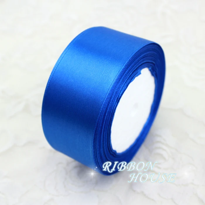 (25 yards/roll) Blue Single Face Satin Ribbon Gift Wrapping Christmas ribbons