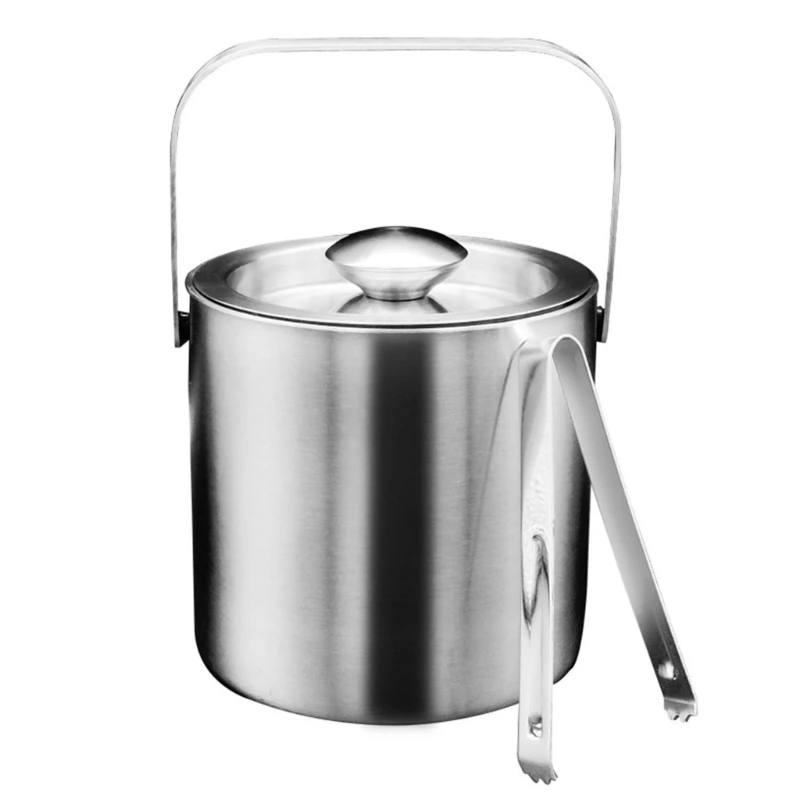 

Multifunctioanl Ice Bucket and Tongs Set Practical Ice Caddies with Handle&Cover