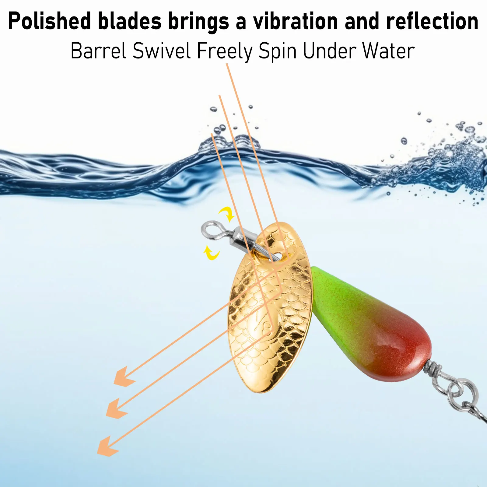 5pcs Fishing Inline Spinner Trout Spinner