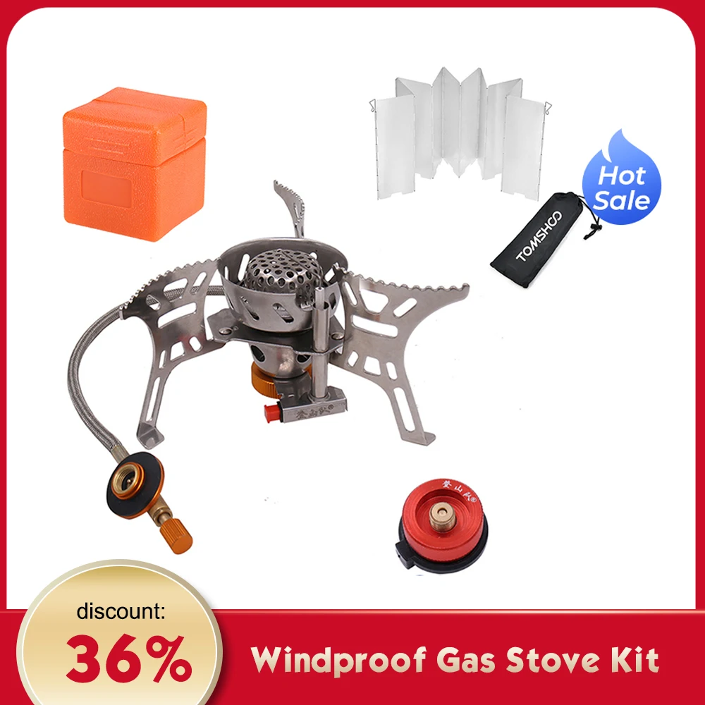 Camping Equipment Gas Stove Kit Windproof Gas Stove Outdoor Cooking