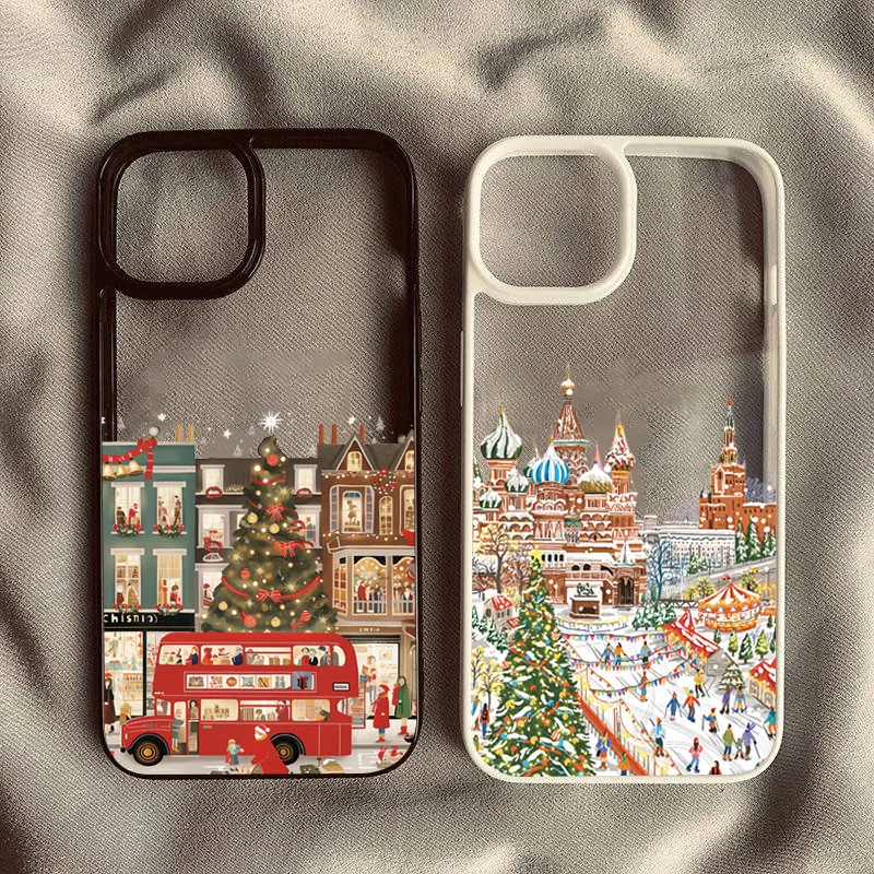 Festive Christmas Street Scenery Phone Case Cover