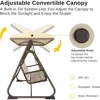 3-Person Outdoor Patio Swing Chair with Adjustable Canopy, Porch Swing with Comfortable and Breathable Seats, Outdoor Swing 4