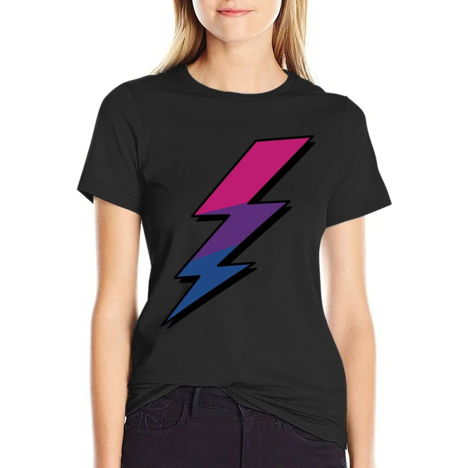Bisexual Lightning T-Shirt graphics summer top Aesthetic clothing Women's tee shirt