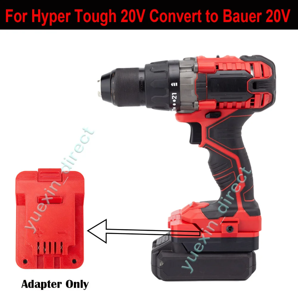 For Hyper Tough 20v Lithium Battery Adapter to Bauer 20v Power Tools