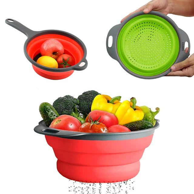 Passoire télescopique pliable en silicone avec poignée, panier pour évier, petite  passoire de cuisine, 28cm, 1 pièce - AliExpress