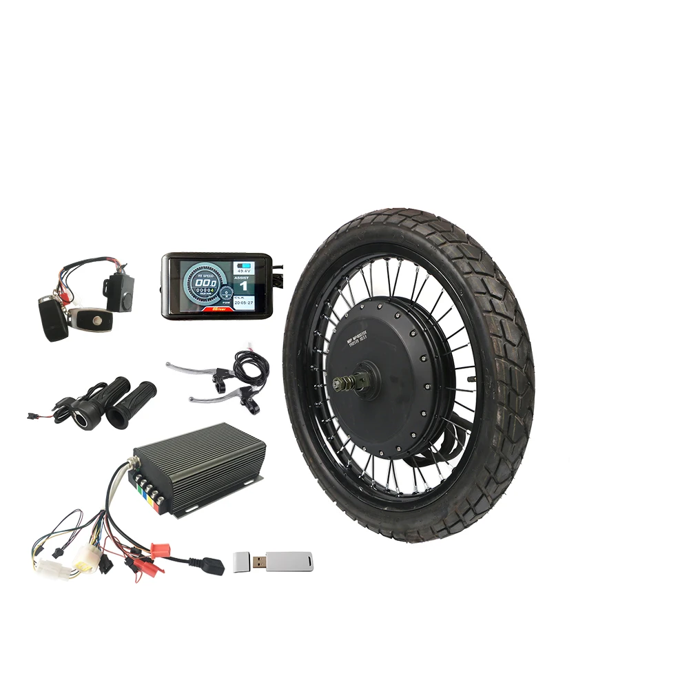 Super Power Electric Bike Conversion Kit with Battery, 72V 8Kw 8000W Motor, Electric Bicycle Part,