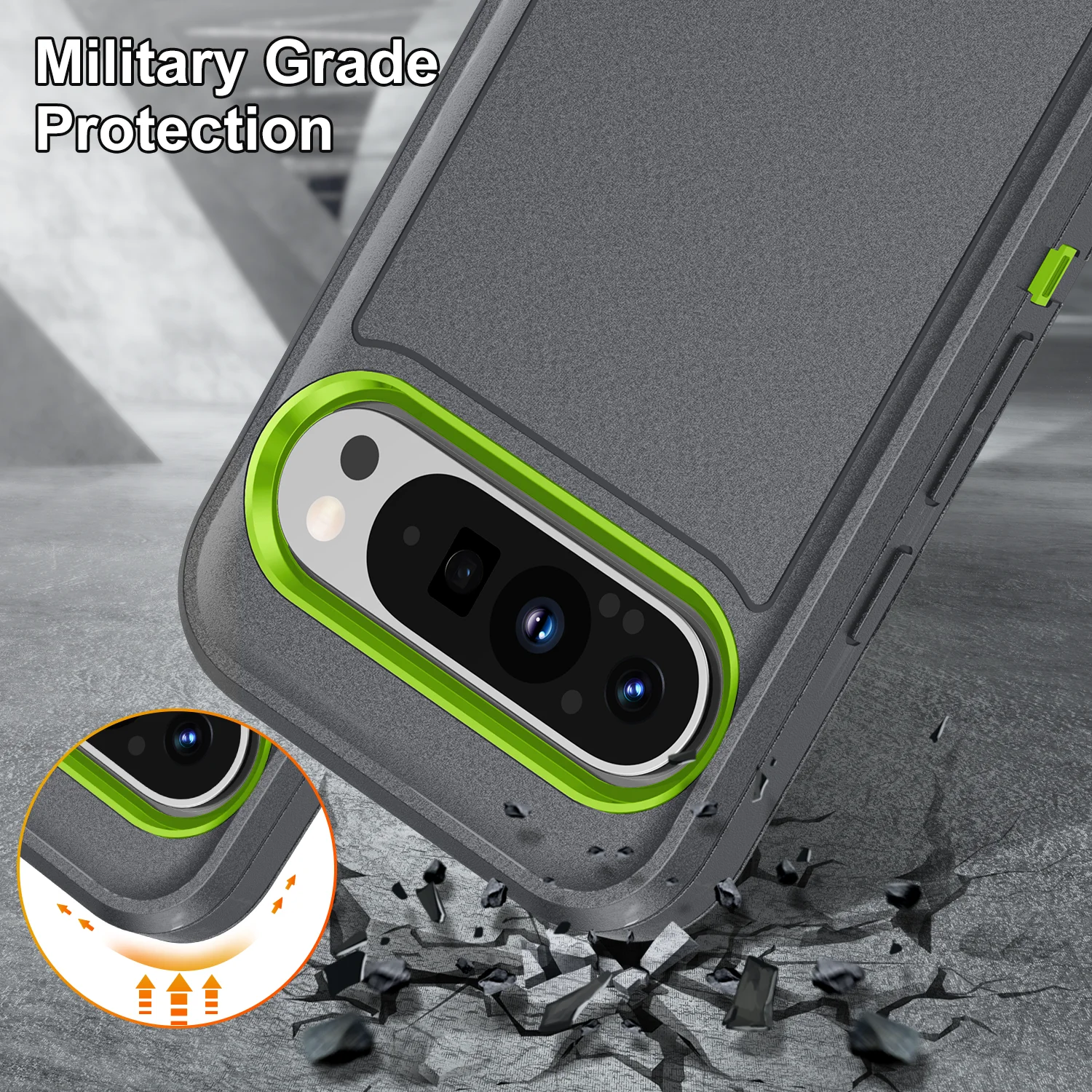 Ultimate Shockproof Hybrid Case with Hidden Stand Holder and Dual-Layer Bumper