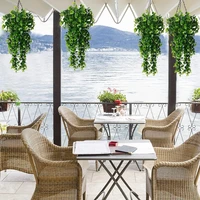 1Pcs Artificial 5Forks Rattan Eucalyptus Wall Hanging Simulation Greenery Fake Hanging Plants Vine Diy  Home Outdoor Decor Plant 3