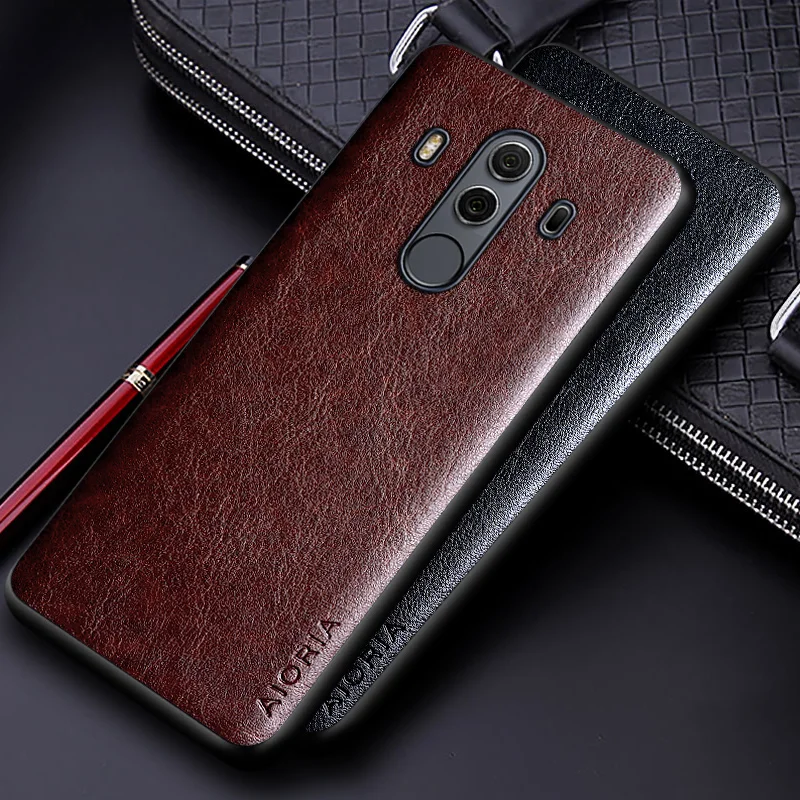 Luxury PU Leather Business Phone Cover - Solid Color Design with Soft TPU & Hard PC