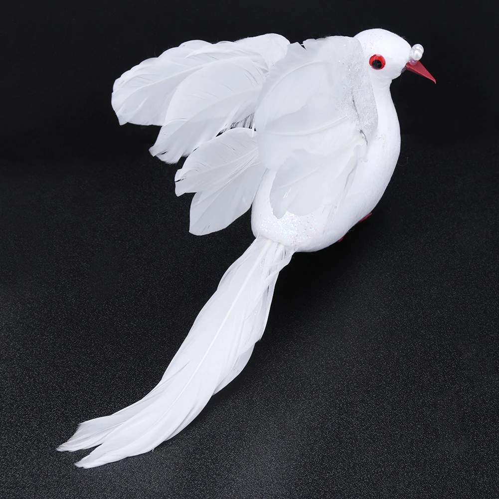 Spreading Wings Simulation Doves Portable Model Feather Bird White Doves Foam Plastic Foot Wedding Decor for Home Party Props