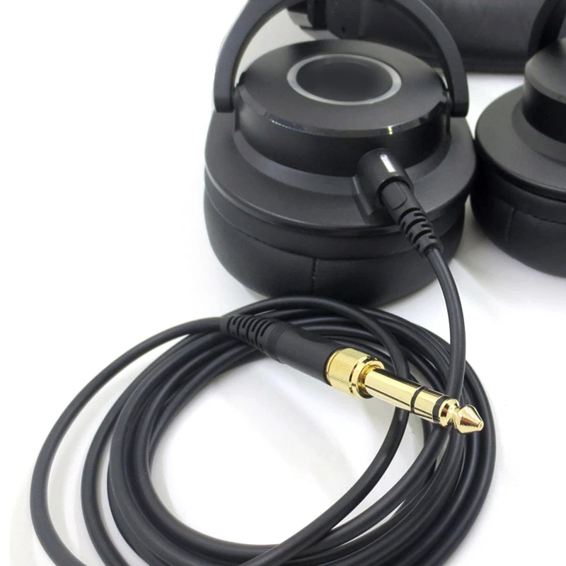 3.5mm Extended Coiled Dj Cable for ATH M50X M40X Headphone Cable Universal Earphone Wire with 6.5mm Adapter