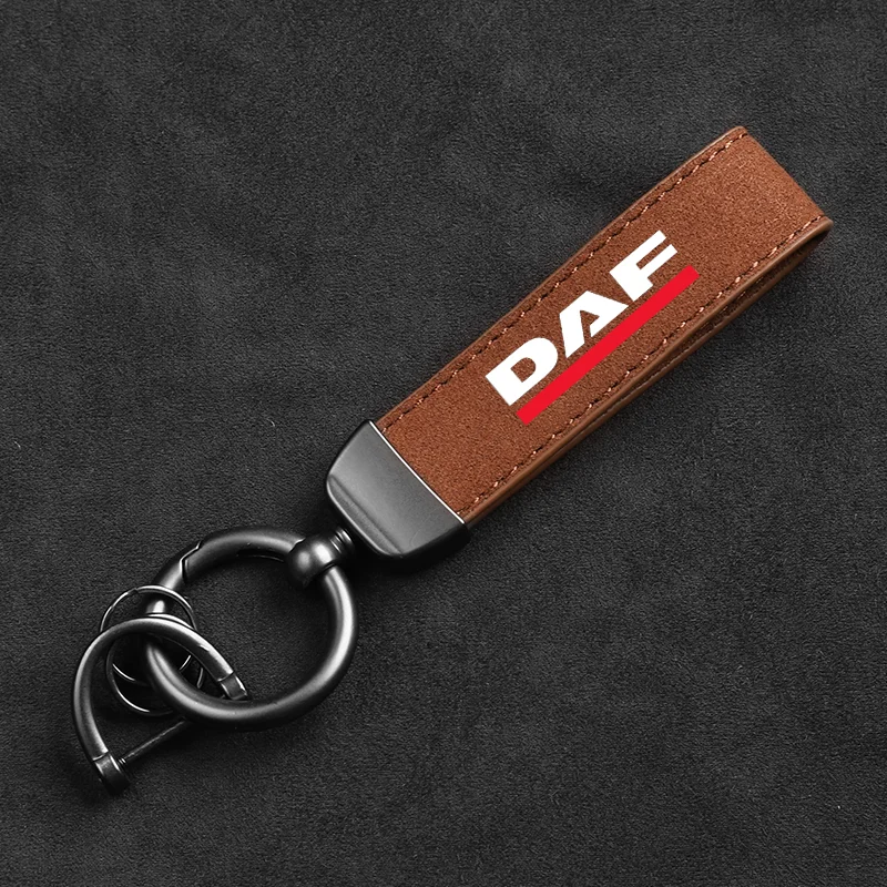 Car Keychain Suede Keychain Sport Car Key Ring Custom Gift With Logo For DAF XF 95 105 CF LF VAN Car Accessories key ring